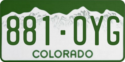 CO license plate 881OYG