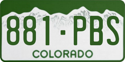 CO license plate 881PBS