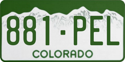 CO license plate 881PEL