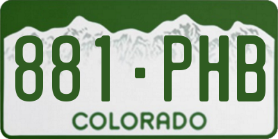 CO license plate 881PHB