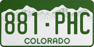 CO license plate 881PHC