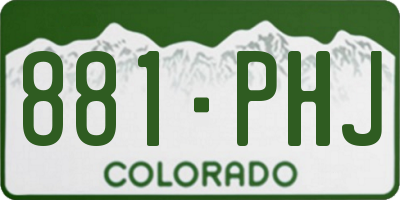 CO license plate 881PHJ