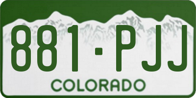 CO license plate 881PJJ