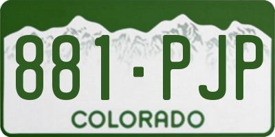 CO license plate 881PJP
