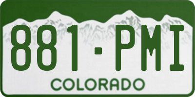 CO license plate 881PMI