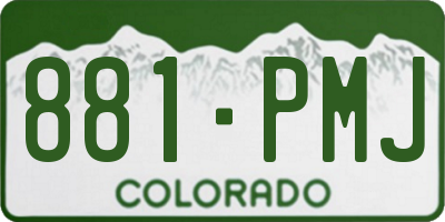 CO license plate 881PMJ