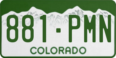 CO license plate 881PMN
