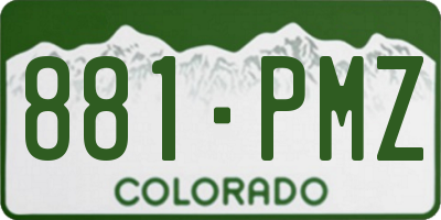 CO license plate 881PMZ