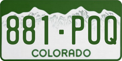 CO license plate 881POQ
