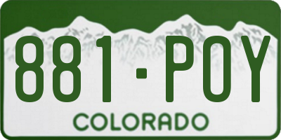 CO license plate 881POY