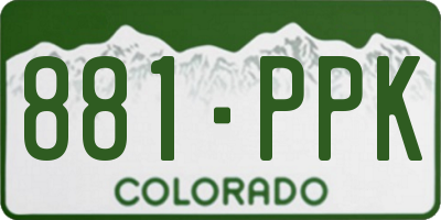 CO license plate 881PPK