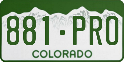 CO license plate 881PRO