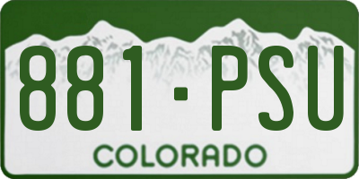 CO license plate 881PSU