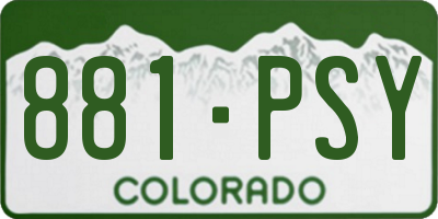 CO license plate 881PSY