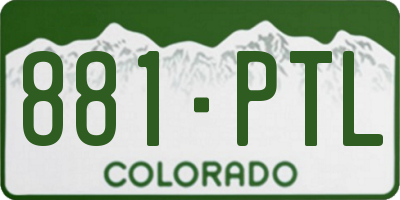 CO license plate 881PTL