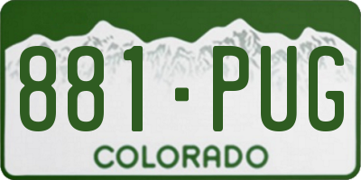 CO license plate 881PUG