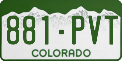 CO license plate 881PVT