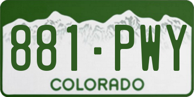CO license plate 881PWY
