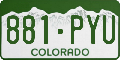CO license plate 881PYU
