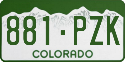 CO license plate 881PZK