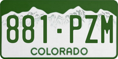 CO license plate 881PZM