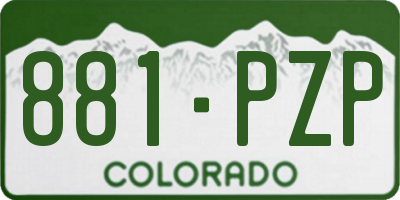 CO license plate 881PZP