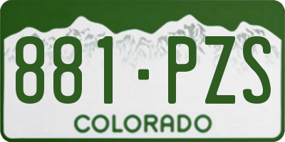CO license plate 881PZS