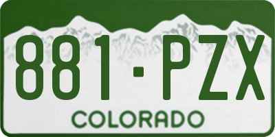 CO license plate 881PZX