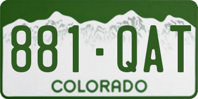 CO license plate 881QAT
