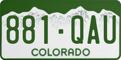 CO license plate 881QAU
