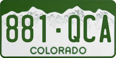CO license plate 881QCA