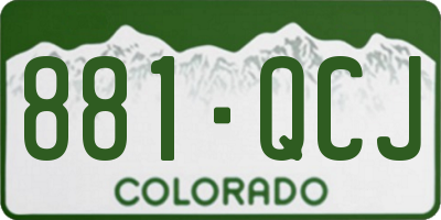 CO license plate 881QCJ