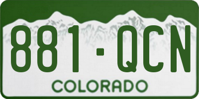 CO license plate 881QCN