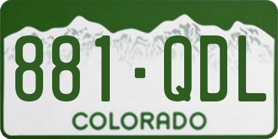 CO license plate 881QDL