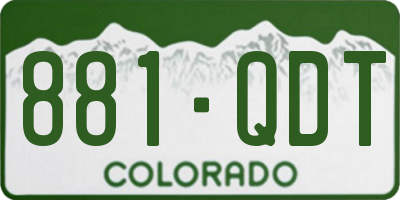 CO license plate 881QDT