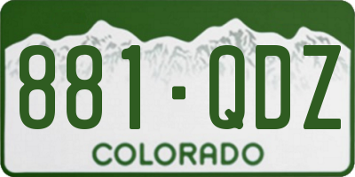 CO license plate 881QDZ