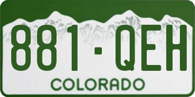 CO license plate 881QEH