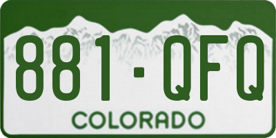 CO license plate 881QFQ
