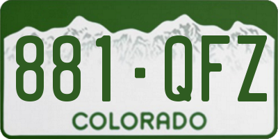 CO license plate 881QFZ