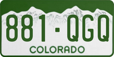 CO license plate 881QGQ