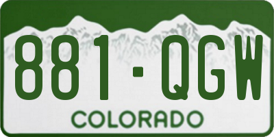 CO license plate 881QGW