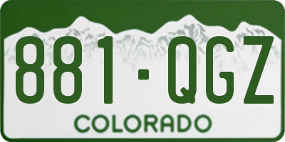 CO license plate 881QGZ