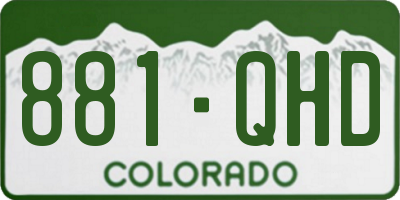 CO license plate 881QHD