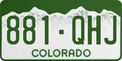 CO license plate 881QHJ