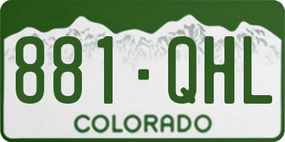 CO license plate 881QHL