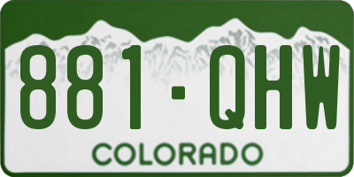 CO license plate 881QHW