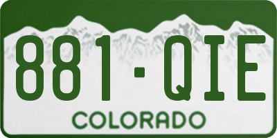 CO license plate 881QIE