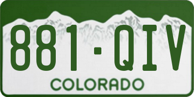 CO license plate 881QIV