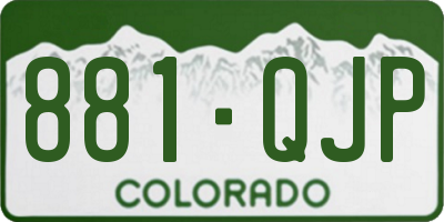 CO license plate 881QJP