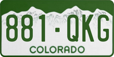 CO license plate 881QKG